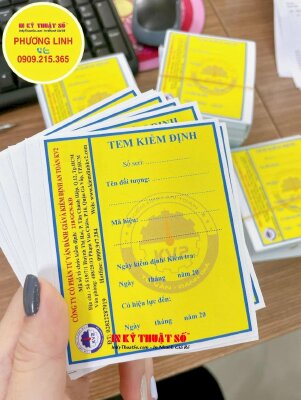 In tem kiểm định, in tem giấy giá rẻ, tem giấy Fort in laser có bế Demi - INKTS1540