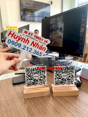 In biển Mica đặt bàn mã QR code thanh toán chuyển khoản ngân hàng - INKTS1781