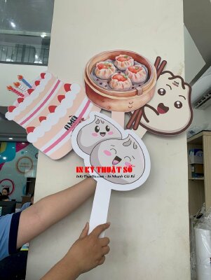 In hashtag cầm tay hình bánh sinh nhật, bánh bao, bánh há cảo cho nhà hàng Hongkong - INKTS1836