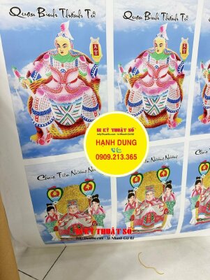 In tranh thờ thần bản mệnh phái nam Quan Bình Thánh Tử, phái nữ Chúa Tiên Nương Nương, in tranh treo phòng thờ Backlit Film khổ lớn - INKTS1766