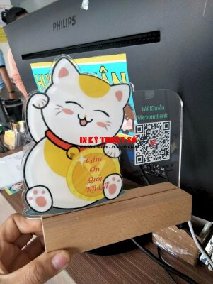 In standee nhỏ để bàn bảng Mica QR code  thanh toán chuyển khoản ngân hàng cho công ty - INKTS1870