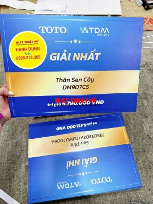 Bảng trao giải thưởng in PP cán Formex cho sự kiện nhãn hàng thiết bị vệ sinh cao cấp - INKTS2088