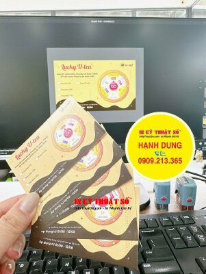 In card Voucher phiếu quà tặng, làm Voucher số lượng ít cho quán trà ô long nguyên bản - INKTS1897