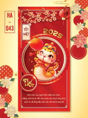 In bao lì xì Phúc Rắn Chibi Ất Tỵ 2025 - Mã HA043 - INKTS2602