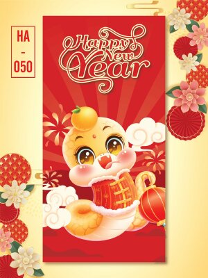 Xưởng in bao lì xì đỏ Doanh nghiệp, Brand, Thương hiệu Happy New Year - Mã HA050 - INKTS2609