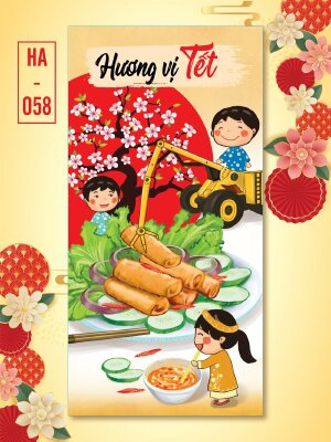 In bao lì xì cho Trẻ em Món Ngon Hương Vị Tết - Mã HA058 - INKTS2617