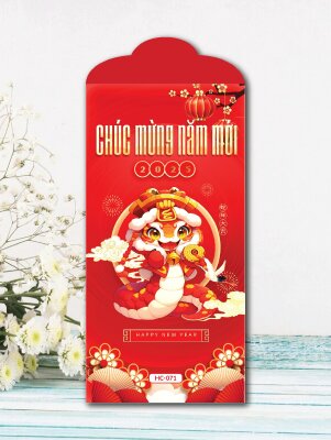 In bao lì xì Xuân Ất Tỵ bé Rắn Chibi Chúc Mừng Năm Mới - Mã HC071 - INKTS2568