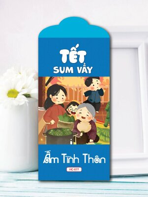 In bao lì xì xanh dương Tết Sum Vầy Ấm Tình Thân - Mã HC077 - INKTS2574