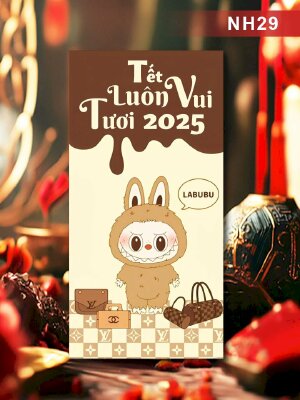 In bao lì xì theo yêu cầu số lượng ít Labubu LV Tết Luôn Vui Tươi 2025 - Mã NH29 - INKTS2565