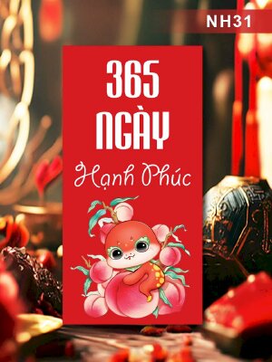 In lì xì Tết Bé Rắn Ôm Đào 365 Ngày Hạnh Phúc - Mã NH31 - INKTS2567