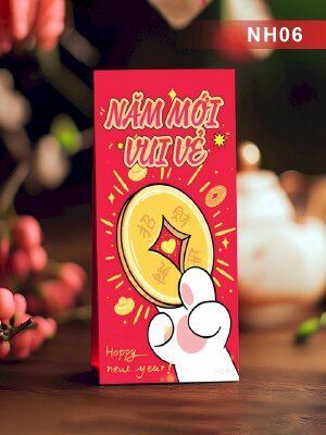 Thiết kế bao lì xì  Cute Năm Mới Vui Vẻ - Mã NH06 - INKTS2542