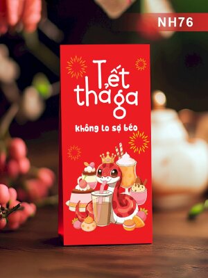 Thiết kế bao lì xì cute Tết Thả Ga Không Lo Sợ Béo - Mã NH76 - INKTS2690