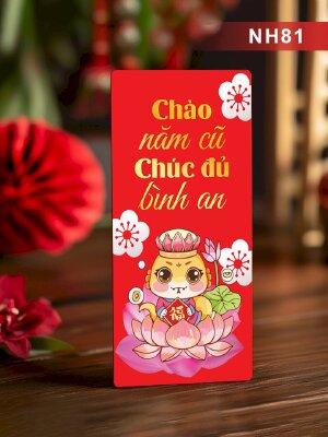 Thiết kế bao lì xì hoa sen Chào Năm Cũ Chúc Đủ Bình An - Mã NH81 - INKTS2695