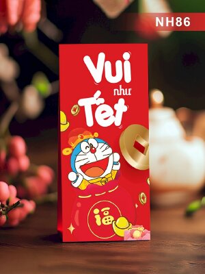 Thiết kế bao lì xì Doremon Vui Như Tết - Mã NH86 - INKTS2700