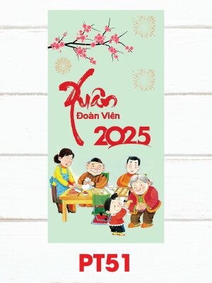 Phong bao lì xì năm mới Xuân Đoàn Viên 2025 - Mã PT51 - INKTS2507