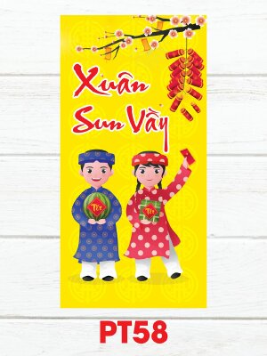 Lì xì thiết kế đơn giản Đôi Lứa Xuân Sum Vầy - Mã PT58 - INKTS2514