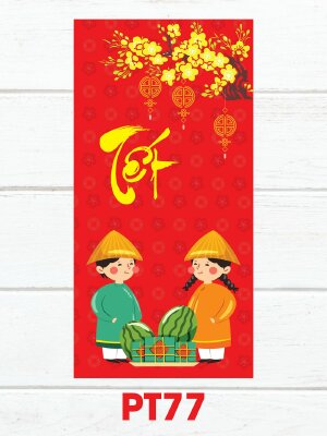 Mẫu bao lì xì đẹp style truyền thống - Mã PT77 - INKTS2533