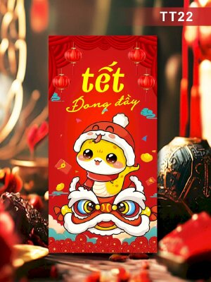 In bao lì xì đầu lân Tết Đong Đầy - Mã TT22 - INKTS2620