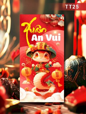 In bao lì xì màu đỏ Xuân An Vui - Mã TT25 - INKTS2623