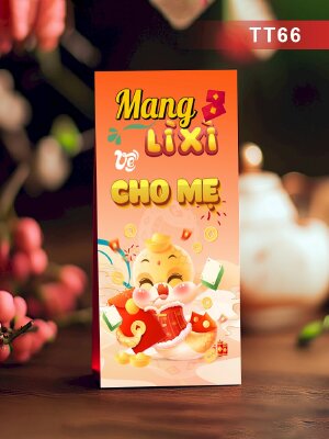 Thiết kế bao lì xì cho bé Mang Lì Xì Về Cho Mẹ - Mã TT66 - INKTS2683