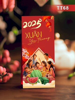 Thiết kế bao lì xì truyền thống Xuân Yêu Thương 2025 - Mã TT68 - INKTS2685