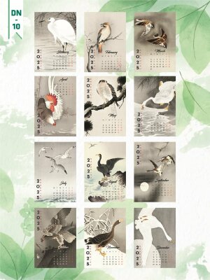 Lịch để bàn cao cấp thiết kế chủ đề Japanese Animal Vintage Artwork - Mã DN10 - INKTS2363