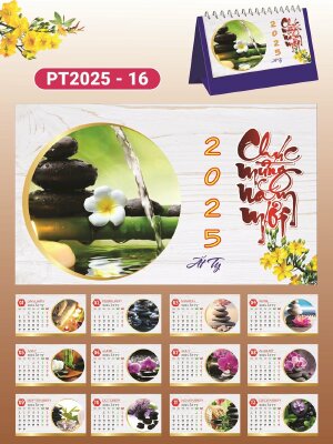 In lịch Tết số lượng ít để bàn thiết kế chủ đề Spa Massage làm đẹp - Mã PT2025-16 - INKTS2320