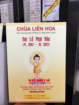 In bảng chương trình Đại Lễ Phật Đản cho Chùa, bảng Format - INKTS2773