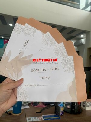 In bao thư đựng thiệp mời số lượng ít, bao thư 11.5x15.8 cm in 1 mặt dán gấp theo file - INKTS2832