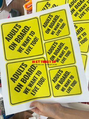 In Decal biển báo dán kính xe ô tô Adults on Board We Want to Live Too - INKTS2822