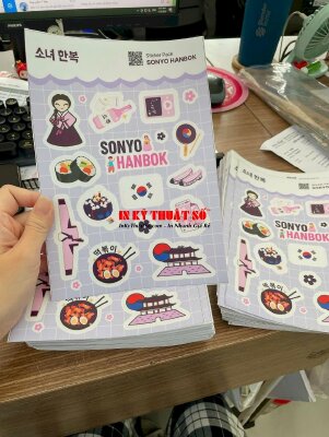 In set Sticker hình dán phong cách Hàn Quốc shop địa chỉ cho thuê và chụp ảnh Hanbok concept truyền thống chuẩn Hàn - INKTS2836