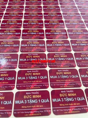 In tem đổi quà tặng, tem Decal giấy khuyến mãi cho nhà thuốc, hàng gửi đi Dĩ An Bình Dương từ TPHCM - INKTS2823