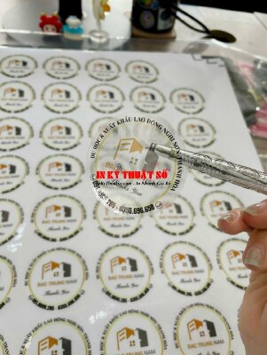 In tem tròn Thank you từ Decal trong cho trung tâm tư vấn du học & xuất khẩu lao động - INKTS2807