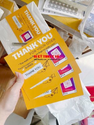 In thank you card tiệm bánh cookie tại nhà, card cảm ơn tiếng Anh, có mã QR code, hàng gửi đi Úc từ TPHCM - INKTS2834