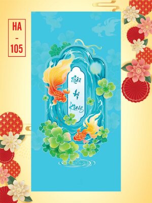 Thiết kế bao lì xì màu xanh ngọc Song Ngư Xuân An Khang - Mã HA105 - INKTS2747