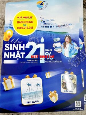 In Poster chương trình khuyến mãi mừng sinh nhật, in PP cán màng bóng - INKTS2890