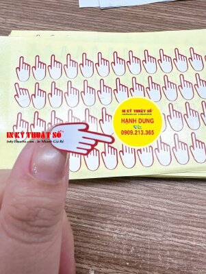 In sticker tem giấy Decal hình ngón tay mũi tên ghi chú sticker Important - INKTS2886