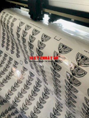 In tem Decal trong mực dầu, không màng, bế theo viền làm tem nhãn thực phẩm xông khói - INKTS3047