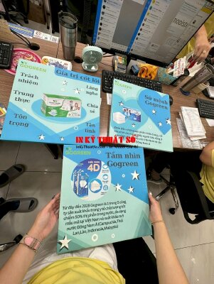 Bộ 3 tranh slogan treo văn phòng Tầm nhìn, Sứ mệnh, Giá trị cốt lõi của doanh nghiệp - INKTS943