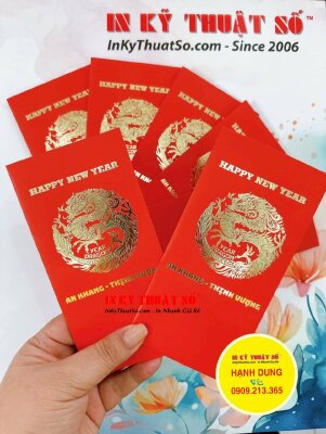In bao lì xì ép kim Gold linh vật năm, logo công ty - INKTS1035