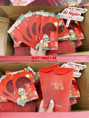 In lì xì logo công ty ép kim hình linh vật thương hiệu - INKTS1104