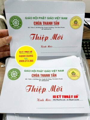 In bao thư thiệp mời cho nhà Chùa, hàng gửi đi Bình Phước từ TPHCM - INKTS3292