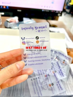 In Card nhựa trong suốt, 1 mặt, ép mờ, gửi đi nước ngoài - INKTS308
