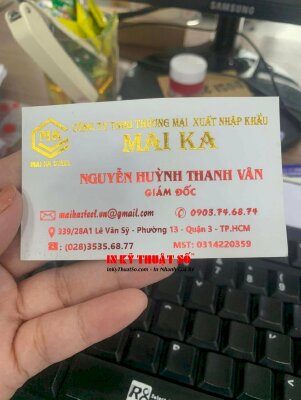 In name card ép kim cao cấp cho giám đốc công ty thương mại xuất nhập khẩu - INKTS3285