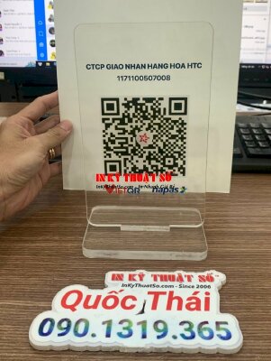 Bảng Mica in mã QR, STK chuyển khoản nhanh cho công ty giao nhận hàng hóa - INKTS1157