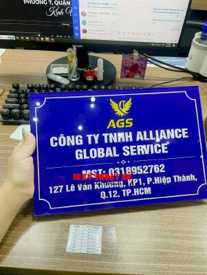 Biển Mica in UV trong 3li lót trắng full nền làm bảng hiệu công ty giá rẻ - INKTS3301