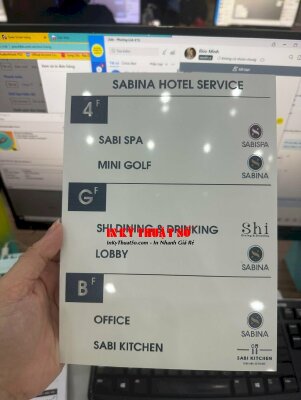 In bảng inox nhôm xước hướng dẫn lối đi - INKTS408