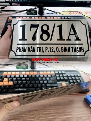 In bảng số nhà Inox mặt nhôm xước, khắc ăn mòn theo nội dung - INKTS1177