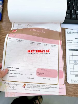 In biên nhận 2 liên khổ A4, phiếu hóa đơn bán hàng cho shop thời trang - INKTS738