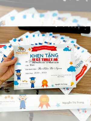 In giấy khen 1 mặt chất liệu C300gsm - INKTS373